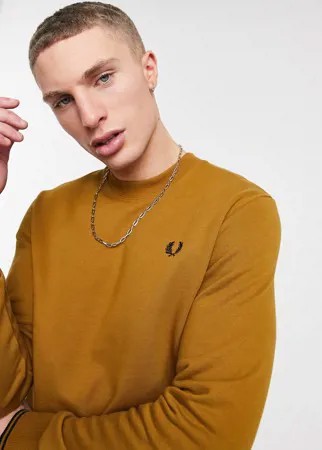 Светло-коричневый свитшот с круглым вырезом Fred Perry-Коричневый цвет