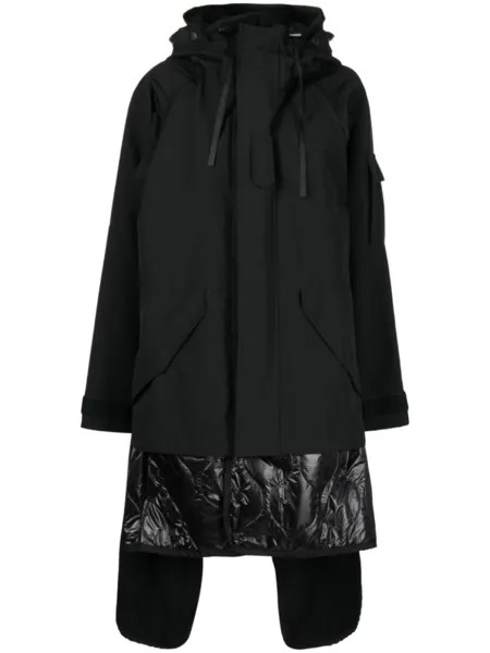 Junya Watanabe layered hooded parka, черный