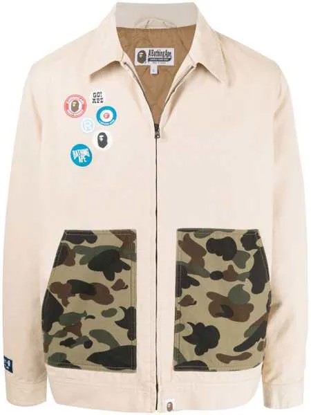 A BATHING APE® куртка-рубашка с камуфляжным узором