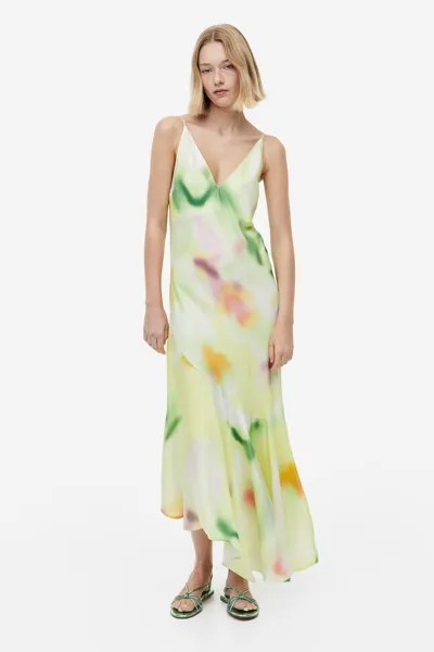 Платье-комбинация с асимметричным подолом H&M, зеленый