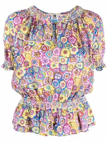 M Missoni блузка с цветочным принтом и сборками