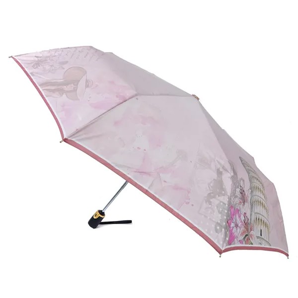 Зонт женский Три Слона 3846-A серый/розовый