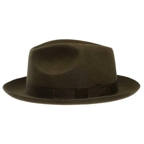 Шляпа федора Christys, шерсть, подкладка, размер 59, коричневый