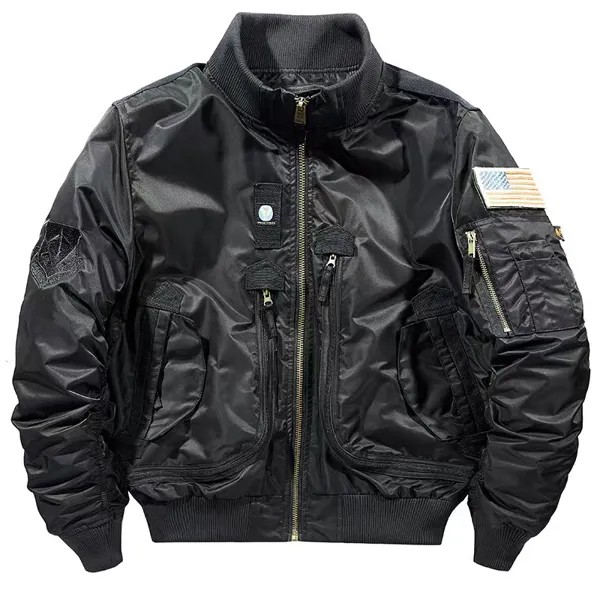 Куртка Y2K Мужская в стиле милитари, верхняя одежда, армейский пилот Ma1, Бомбер в стиле милитари, повседневная бейсбольная куртка, на осень-зим...