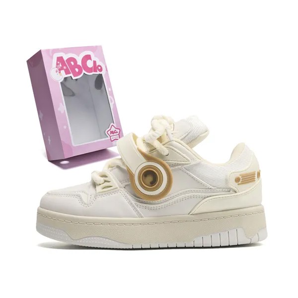 Кроссовки ABCIO Skateboarding Shoes Unisex Low-top, белый/черный