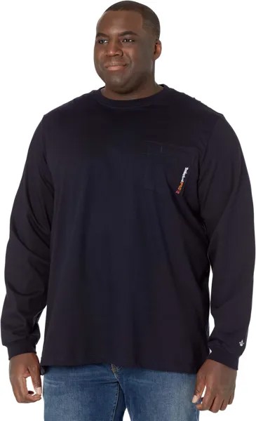 Рубашка Timberland PRO Extended FR Cotton Core Long-Sleeve Pocket T-Shirt with Logo, темно-синий