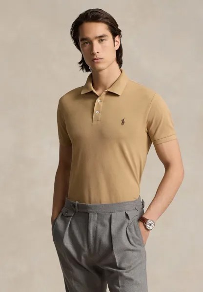 Рубашка поло CUSTOM FIT STRETCH MESH POLO SHIRT Ralph Lauren, коричневый