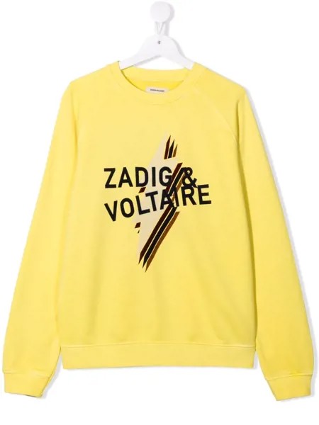 Zadig & Voltaire Kids толстовка с круглым вырезом и логотипом