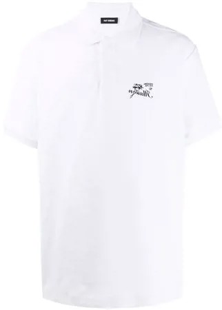 Raf Simons рубашка-поло с вышитым логотипом