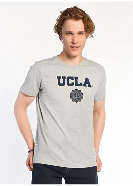 Серая мужская футболка с круглым вырезом GAYLEY1 Ucla, серый