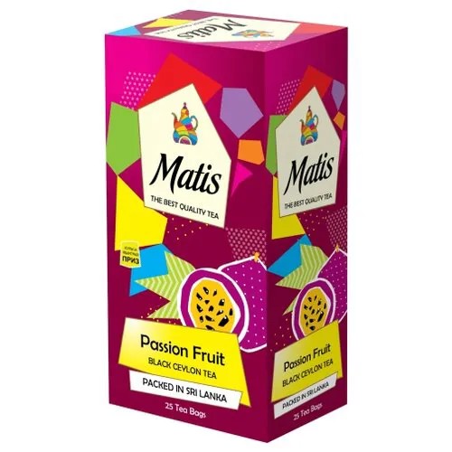 Чай черный Matis Passion fruit в пакетиках, 25 шт.
