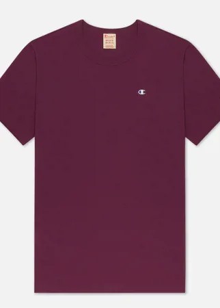 Мужская футболка Champion Reverse Weave Logo Chest & Sleeve Crew Neck, цвет бордовый, размер M
