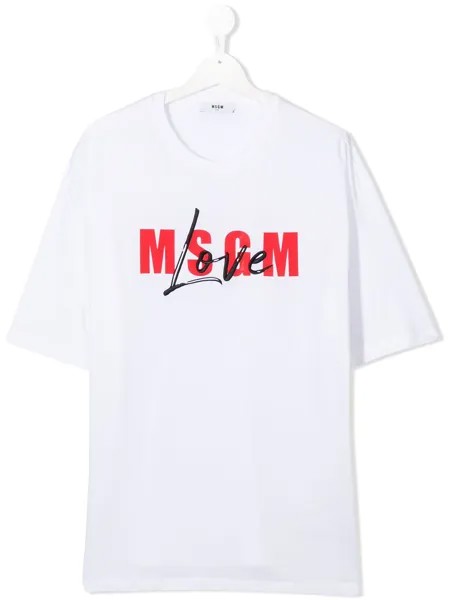 Msgm Kids футболка с логотипом
