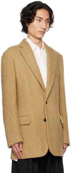 Светло-коричневый пиджак на двух пуговицах Dries Van Noten