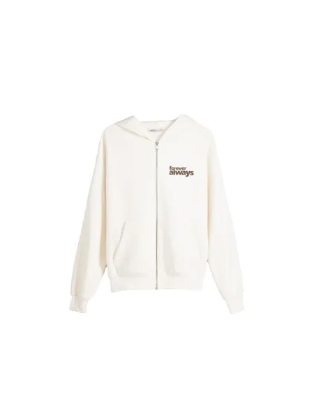 Худи на молнии Bershka, кремовый