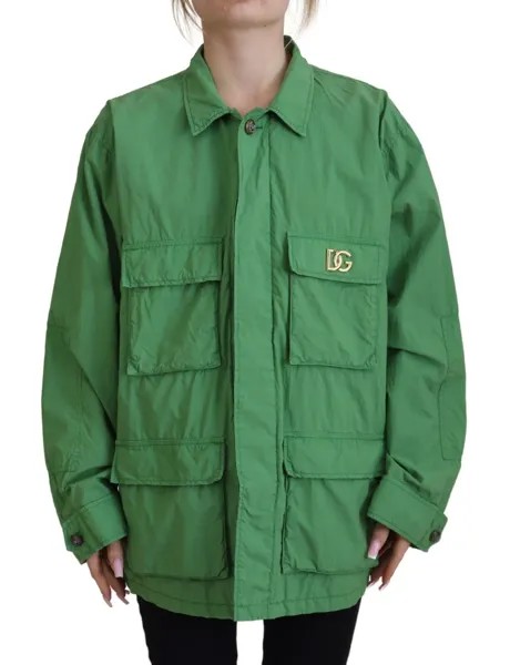 Куртка DOLCE - GABBANA Хлопковая зеленая ветровка с воротником IT40/US6/S Рекомендуемая розничная цена 1200 долларов США