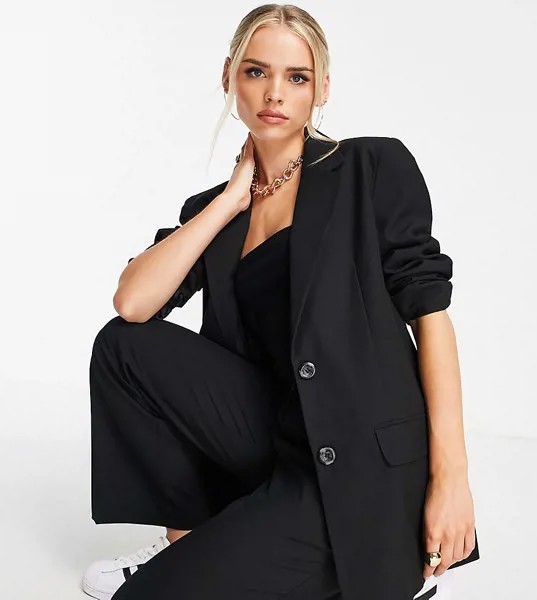 Черный узкий пиджак мужского кроя ASOS DESIGN Petite – Выбирай и Комбинируй-Черный цвет