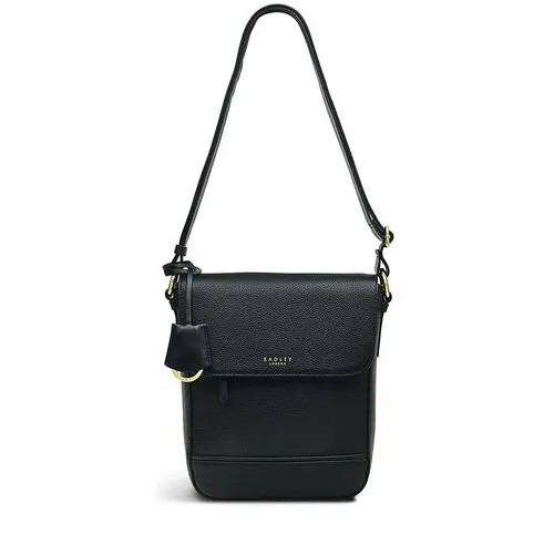 Сумка  кросс-боди Radley 105193 классическая, натуральная кожа, внутренний карман, регулируемый ремень, черный