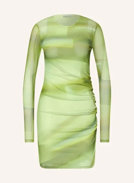 Сетчатое платье Calvin Klein Jeans, зеленый