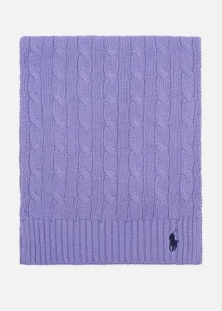 Шарф Polo Ralph Lauren Cable-Knit Cotton, цвет фиолетовый