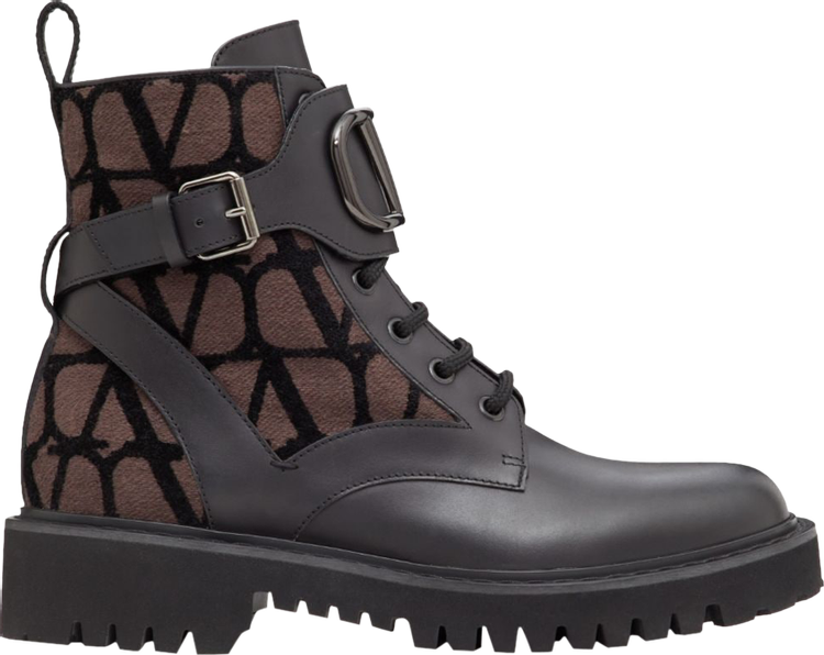 Кроссовки Valentino Wmns Iconographe Combat Boot 'VLogo - Fondant Black', черный