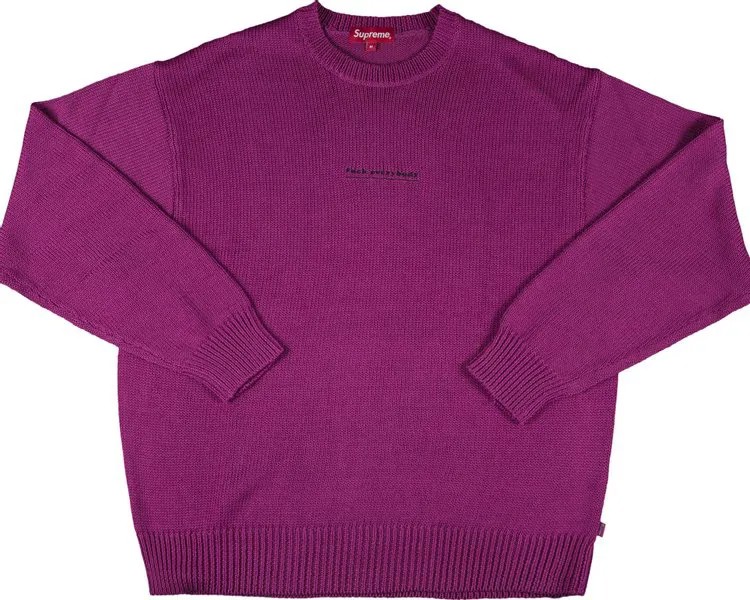 Свитер Supreme f*ck Everybody Sweater 'Magenta', фиолетовый