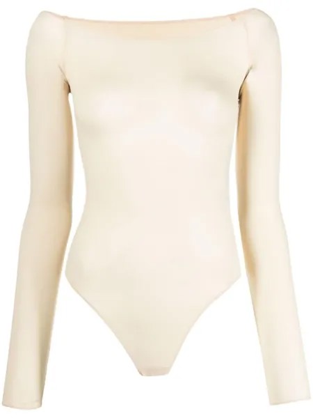 MM6 Maison Margiela боди с длинными рукавами, нейтральный цвет