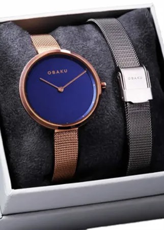 Fashion наручные  женские часы Obaku V227LXVLMV-SET. Коллекция Ultra Slim