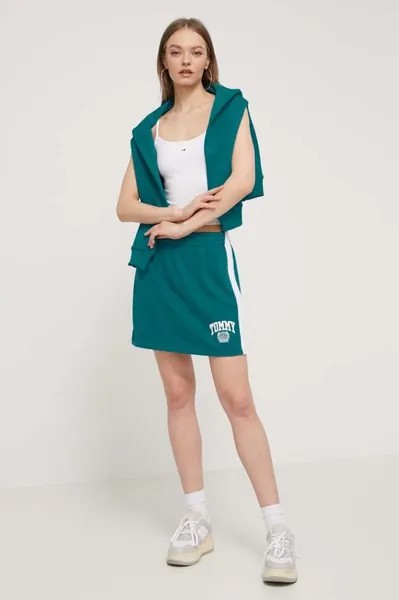 Юбка Tommy Jeans, бирюзовый