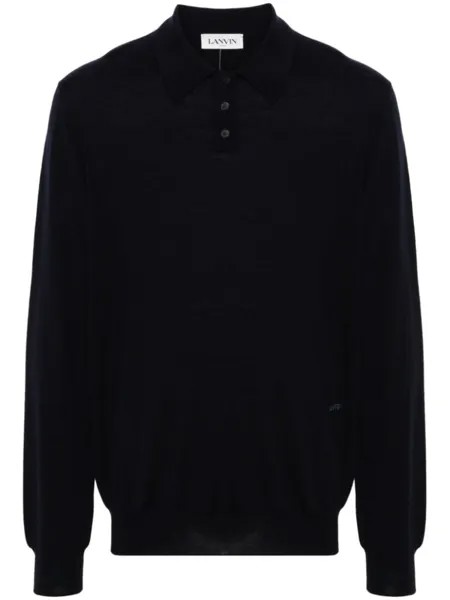 Lanvin рубашка поло с вышитым логотипом, синий