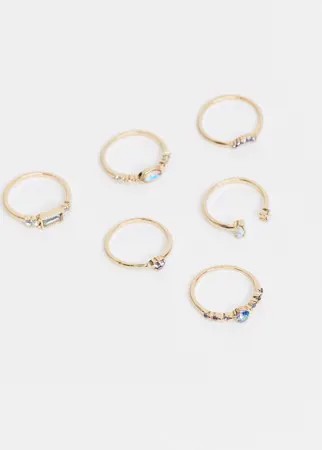 Золотистые кольца с разноцветными камнями ALDO Cristoval-Золотистый