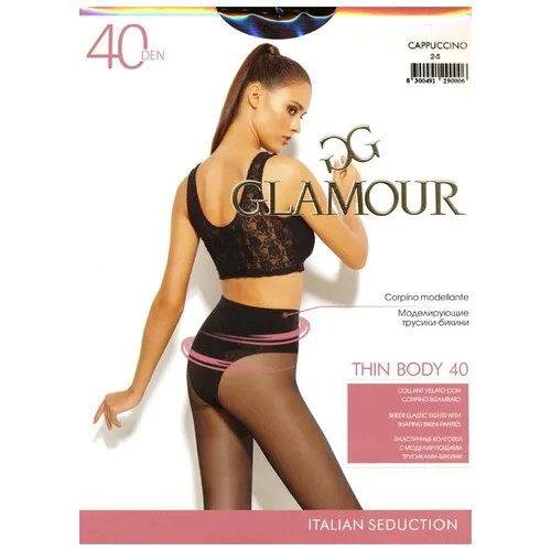 Колготки Glamour Thin Body, 40 den, 2 шт., размер 3, черный