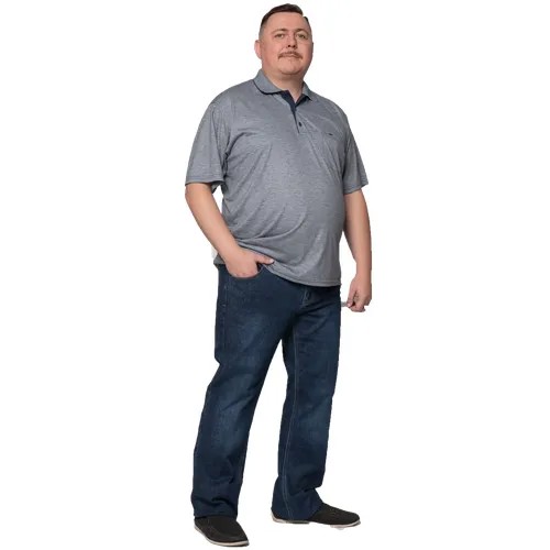 Поло GrandeMan, размер 3 XL, серо-синий