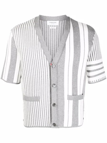 Thom Browne кардиган с полосками 4-Bar и V-образным вырезом