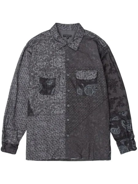 Engineered Garments лоскутная хлопковая рубашка, черный