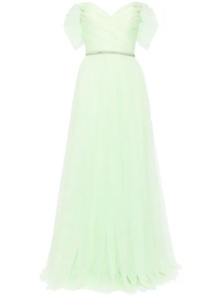 Jenny Packham декорированное платье Zinnia, зеленый