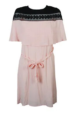 Yyigal Румяное платье-накидка с поясом и кружевной кокеткой M