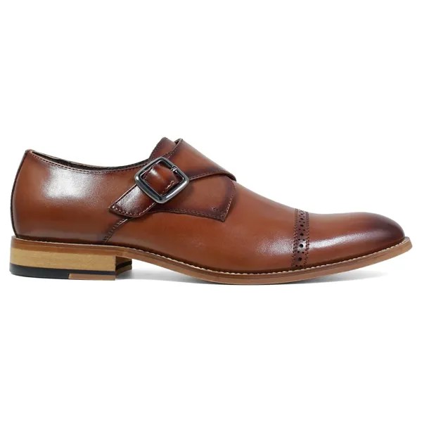 Мужские монки Desmond со средним и широким носком и ремешком Stacy Adams, цвет cognac leather