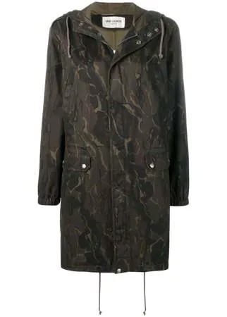 Saint Laurent парка с камуфляжным принтом