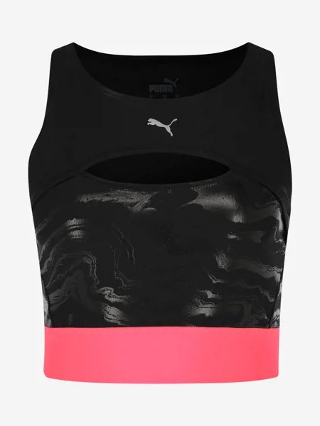 Спортивный топ бра PUMA Run Ultraform Aop, Черный