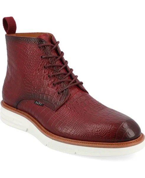 Мужские ботинки на шнуровке с простым носком, модель 009 Taft, красный