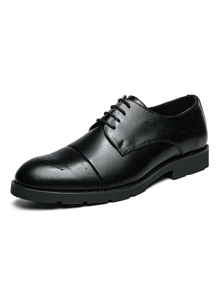 Milanoo Men's Lace Up Oxfords Hollow Out Dress Shoes