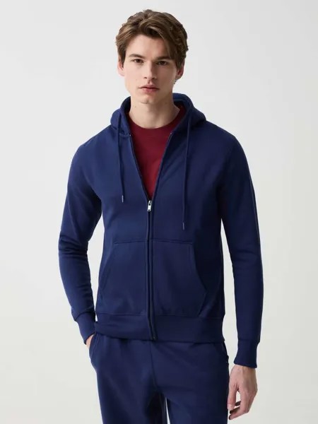 Плюшевая толстовка с молнией во всю длину Ovs, цвет royal blue