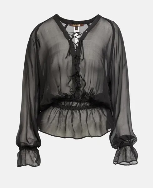 Шелковая блузка Roberto Cavalli, черный