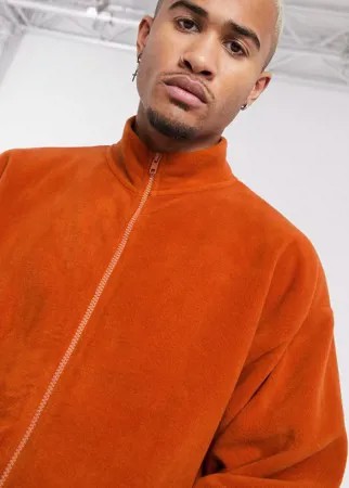 Оранжевая флисовая oversized-олимпийка ASOS DESIGN-Коричневый