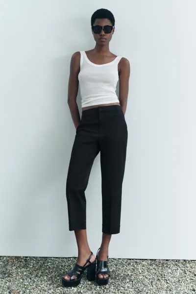 Брюки капри ZARA, черный