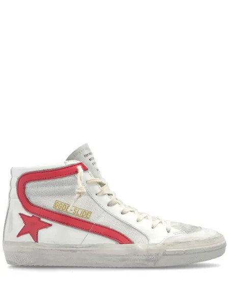 Golden Goose высокие кеды Slide с нашивкой, нейтральный цвет