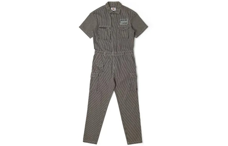 Мужской полосатый комбинезон с коротким рукавом, черный Dickies, черный
