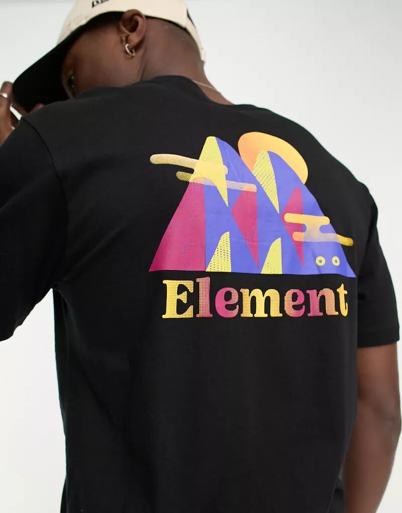 Черная футболка Hills с принтом на спине Element