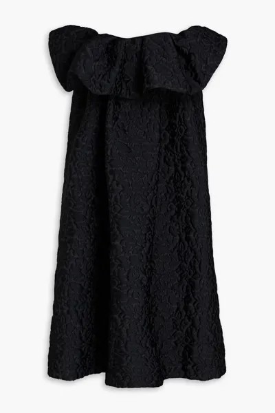 Платье миди Dota без бретелек с оборками Dries Van Noten, черный